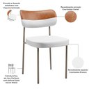Ver imagem 4 de Kit 08 Cadeiras Decorativa para Sala de Jantar Melina Base Arena L02 Faixa Couríssimo Camel Facto