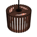 Ver imagem 2 de Luminária Pendente Tóquio Modelo Ripado -:Marrom