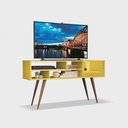 Ver imagem 2 de Rack Retrô p/ TV até 50 polegadas Kenzo - Amarelo Luamar Móveis Rack Kenzo