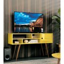 Ver imagem 1 de Rack Retrô p/ TV até 50 polegadas Kenzo - Amarelo Luamar Móveis Rack Kenzo