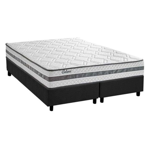 Conjunto Box King: Colchão Molas Herval Masterpocket Ensacadas Catana + Base Crc Suede Gray(193x203