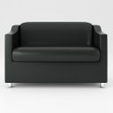 Ver imagem 3 de Sofá Namoradeira Tilla Confortável Courino – Balaqui Decor Cor:Preto