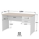 Ver imagem 5 de Mesa de Escritório 1.20x60 com Gaveteiro Tampo 30mm Netmobil - Branco/dubai
