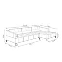 Ver imagem 4 de Sofá Bipartido Sala de Estar Kiara 352cm Chaise Direito Pés de Ferro Couro Caramelo G52 - Gran Belo