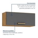 Ver imagem 3 de Armário Aéreo para Cozinha 1 Porta Geladeira São Luis Valdem Cinamomo/grafite