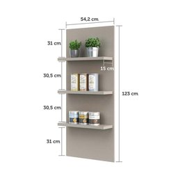 Painel de Cozinha 3 Prateleiras Suprema Luciane Móveis - 4