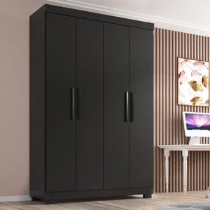 Guarda-Roupa Solteiro Lisboa 4 Portas 2 Gavetas com Pés