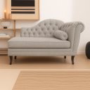 Ver imagem 1 de Recamier Divã Larissa 1,20cm Esquerdo Linho:cinza-escuro/liso