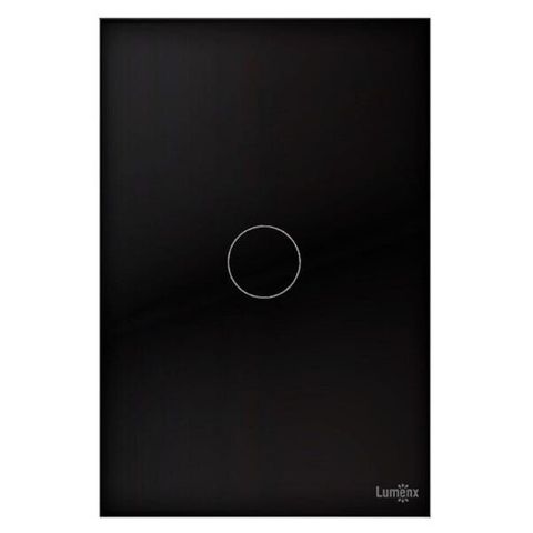 Interruptor Touch 1 Botão Glass Wifi Compatível com Alexa Preto Lumenx