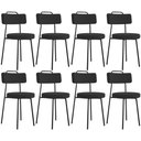 Ver imagem 1 de Kit 08 Cadeiras Decorativas Estofada Para Sala De Jantar Barcelona L02 Bouclê Preto - Lyam Decor