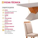 Ver imagem 2 de Mesa Aster Lorena 6 Lugares Vidro Serigrafado Cadeiras Veludo Off White 180cm Moderna