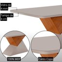 Ver imagem 7 de Mesa Aster Lorena 6 Lugares Vidro Serigrafado Cadeiras Veludo Off White 180cm Moderna