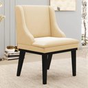 Ver mais imagens de Kit 2 Cadeiras Estofadas para Sala de Jantar Base Fixa de Madeira Preto Lia Suede Bege - Ibiza