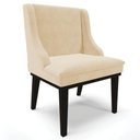 Ver imagem 2 de Kit 2 Cadeiras Estofadas para Sala de Jantar Base Fixa de Madeira Preto Lia Suede Bege - Ibiza