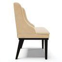 Ver imagem 4 de Kit 2 Cadeiras Estofadas para Sala de Jantar Base Fixa de Madeira Preto Lia Suede Bege - Ibiza