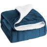 Cobertor Sherpa Queen Dupla Face Inverno Azul Royale Casen - 7