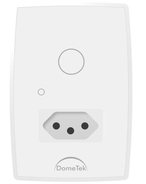 Interruptor Touch 1 Botão + Tomada Diamond Branco Dometek - 1