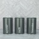 Ver imagem 2 de Kit 3 Latas Metal Porta Mantimentos Biscoito, Café e Açúcar