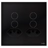 Interruptor Touch 4 Botões + 2 Tomadas Glass Espelho Em Acrilico Preto Lumenx - 1