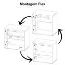 Ver imagem 6 de Balcão para Escritório com Chave Multiuso 2 Portas Unik A02 Nogal Preto - Lyam Decor