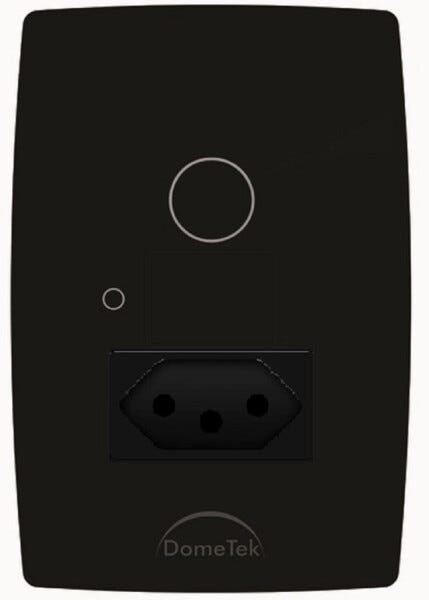 Interruptor Touch 1 Botões + Tomada Diamond Preto Dometek - 1