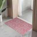 Ver imagem 1 de Tapete Passadeira Capacho Emborrachada Antiderrap. 0,65x1,00 Azulejo Vermelho Branco