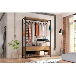 Guarda-roupa Artefamol Barcelona Closet Preto/demolição Cor Preto - 1