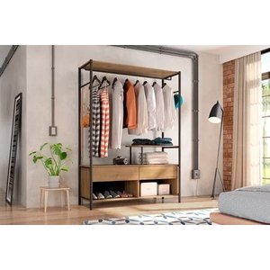 Guarda-roupa Artefamol Barcelona Closet Preto/demolição Cor Preto