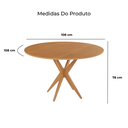Ver imagem 3 de Mesa de Jantar Redonda 4 Lugares Tampo MDF 25mm e Madeira Maciça Simpatia Candian