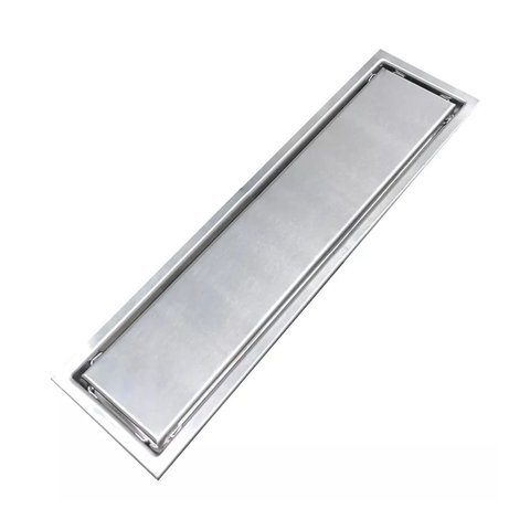 Ralo Invisivel Linear 40cm Kit 2 Uni Aco Inox Oculto Banheiro Lavabo Anti Odor Anti Inseto Limpeza F