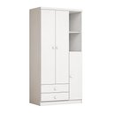 Ver imagem 2 de Guarda Roupa Infantil Bala de Menta 3 Portas e 2 Gavetas Branco - Móveis Henn