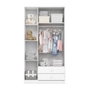 Ver imagem 4 de Guarda Roupa Infantil Bala de Menta 3 Portas e 2 Gavetas Branco - Móveis Henn
