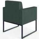 Ver imagem 7 de Poltrona Decorativa para Sala e Recepção Base Fixa de Metal Helô L02 Linho Verde Musgo - Lyam