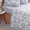 Ver imagem 2 de Jogo de Cama Casal 4 Pçs Malha Premium 145g/m² 100% Algodão 138x188x30cm