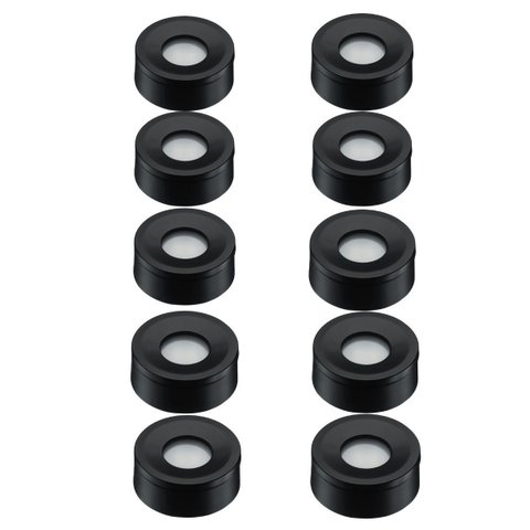 KIT10 Spot LED Redondo Sobrepor Embutir p/ Móveis Nichos:Branco Quente/Preto