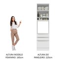 Ver imagem 7 de Torre Quente Madesa Lux 60 cm 1 Porta 3 Gavetas Branco/Branco Veludo