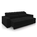 Ver imagem 1 de Sofá Decorativo Hugo 3 Lugares 246cm Reclinável e Retrátil Veludo Preto G45 - Gran Belo
