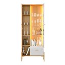 Ver imagem 2 de Cristaleira Stella 2 Portas 1 Gaveta com Vidro Off White/naturalle - Móveis Bechara