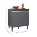 Ver imagem 2 de Balcão para Cozinha 2 Portas United Cinza Fosco