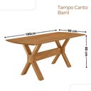 Ver imagem 4 de Sala de Jantar Mesa Star, 180cm Tampo Laminado Barril e 6 Cadeiras Moderna Mobilia