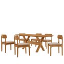 Ver imagem 2 de Sala de Jantar Mesa Star, 180cm Tampo Laminado Barril e 6 Cadeiras Moderna Mobilia