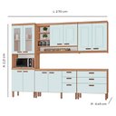 Ver imagem 2 de Cozinha Completa Modulada Ester Tuboarte 100% em Mdf com 2 Balcões Independentes e 10 Portas Clara