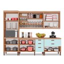 Ver imagem 4 de Cozinha Completa Modulada Ester Tuboarte 100% em Mdf com 2 Balcões Independentes e 10 Portas Clara