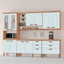 Ver imagem 1 de Cozinha Completa Modulada Ester Tuboarte 100% em Mdf com 2 Balcões Independentes e 10 Portas Clara