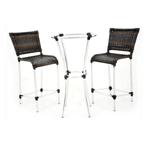 Conjunto Bistrô e Banqueta Jamaica - Alumínio e Fibra Original Moveis