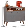 Aparador Buffet com Nicho 3 Portas Pé Palito de Madeira Pandora Cores - Comprar Moveis em Casa: Cinz - 4