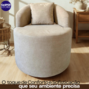 Ver imagem 4 de Poltrona Redonda Estofada Bouclé Premium com 6 Pés Almofada Bege