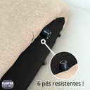Ver imagem 5 de Poltrona Redonda Estofada Bouclé Premium com 6 Pés Almofada Bege