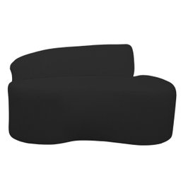 Sofá Curvo 2 Lugares Feijão Orgânico Divã Suede Preto + Brindes - 6