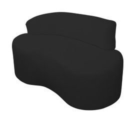 Sofá Curvo 2 Lugares Feijão Orgânico Divã Suede Preto + Brindes - 5